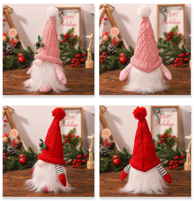 "1-4pcs LED Knitted Gnome Christmas Dolls – Festive Elf Night Light Decorations for Home & Holiday Gifts 2024-2025!"