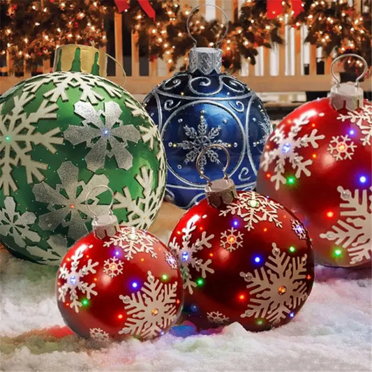 60cm Giant Outdoor Christmas Inflatable Ball – Festive PVC Decoration for Trees, Yards & Holiday Displays