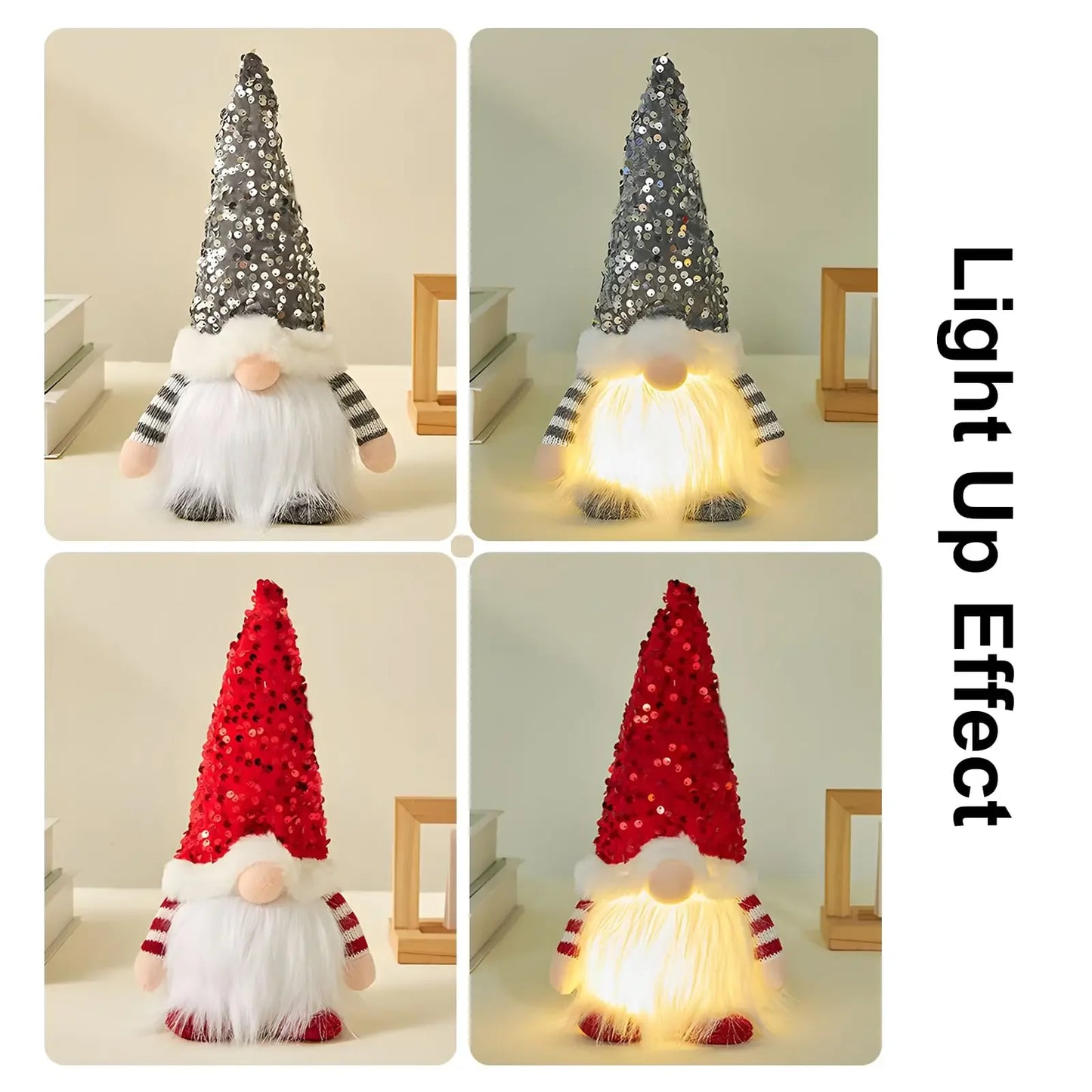 "1-4pcs LED Knitted Gnome Christmas Dolls – Festive Elf Night Light Decorations for Home & Holiday Gifts 2024-2025!"