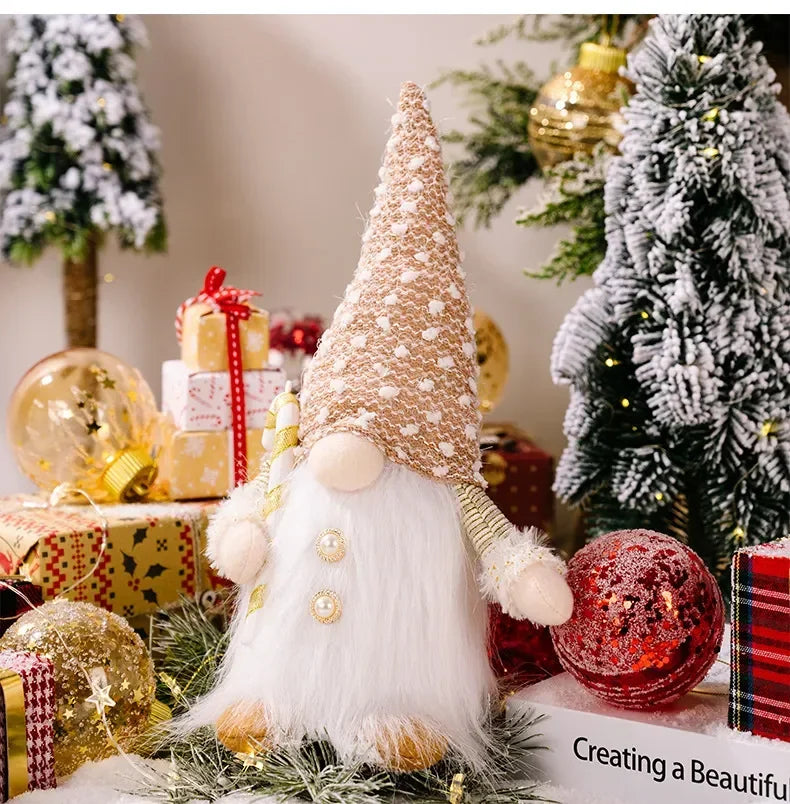 "1-4pcs LED Knitted Gnome Christmas Dolls – Festive Elf Night Light Decorations for Home & Holiday Gifts 2024-2025!"