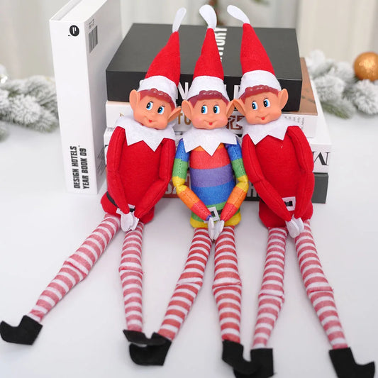 42cm Naughty Christmas Elf Plush Toy – Long Bendy Elf on the Shelf Doll for Fun Holiday Decor & Mischievous Festive Cheer!"