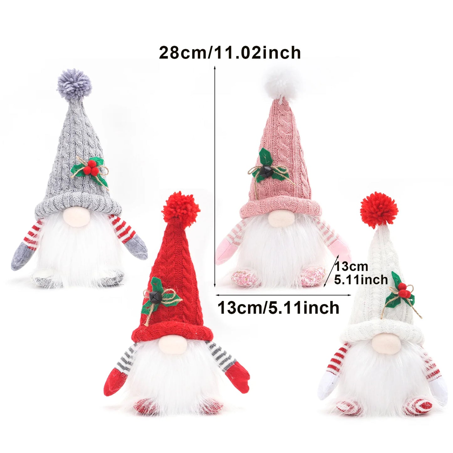 "1-4pcs LED Knitted Gnome Christmas Dolls – Festive Elf Night Light Decorations for Home & Holiday Gifts 2024-2025!"