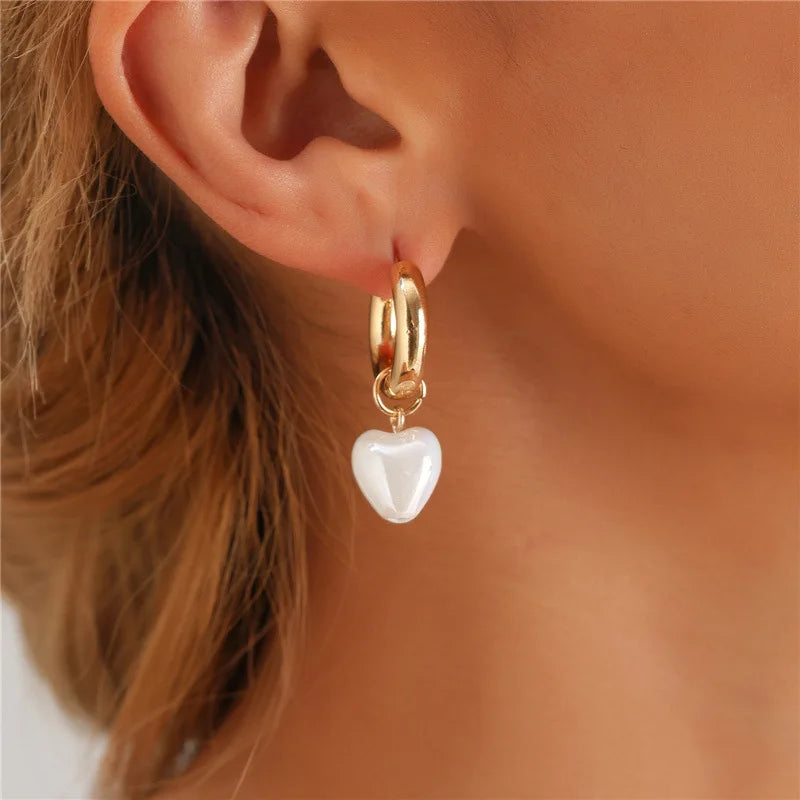 Asymmetric Square Crystal Hoop Earrings - Silver Street Style Elegance